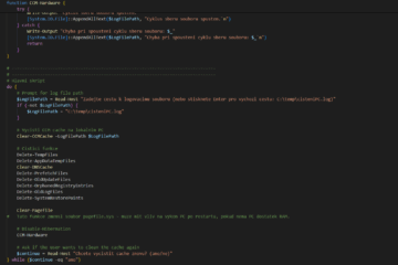 Čištění PC - script v PowerShellu